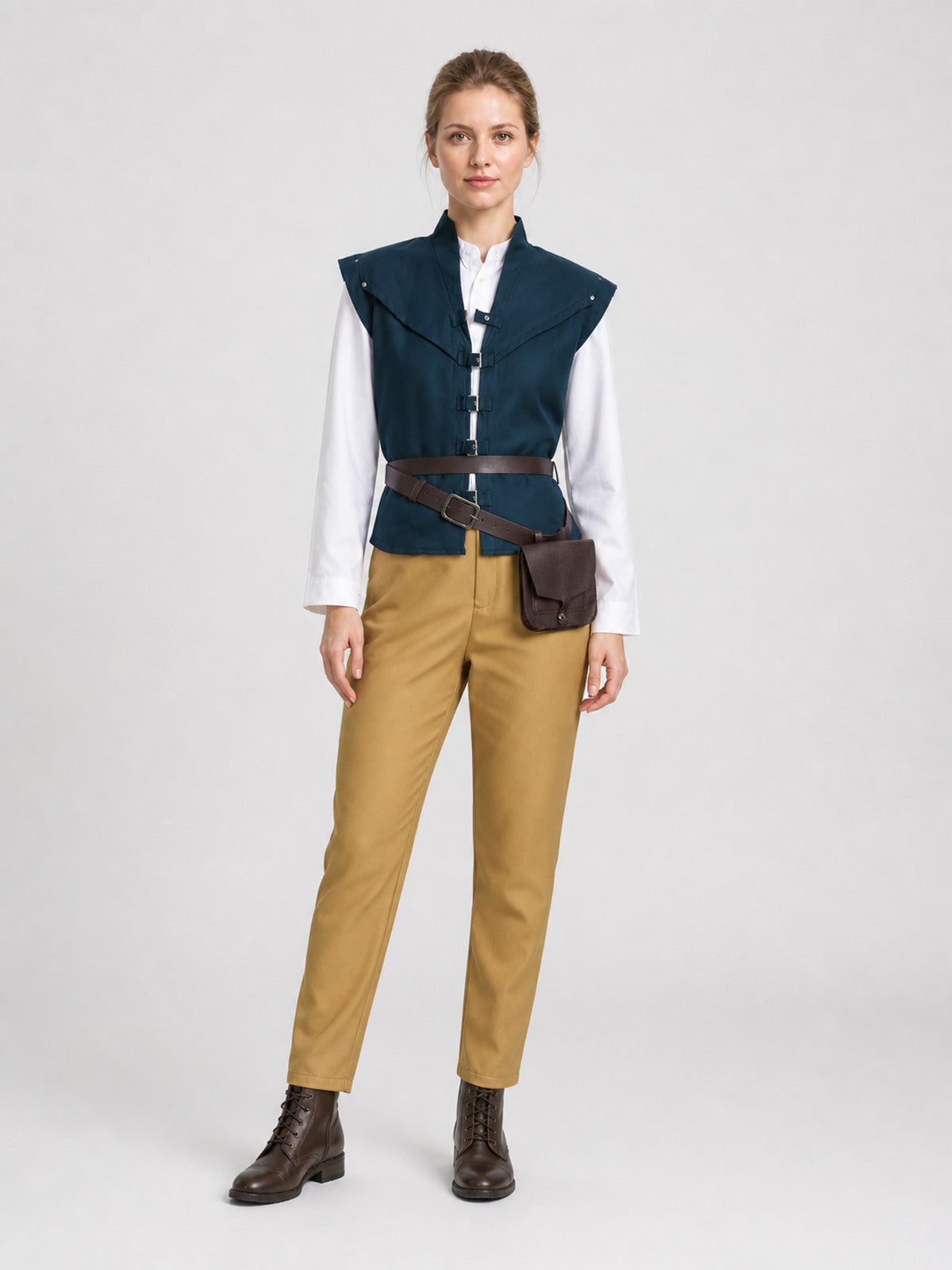 Flynn Rider Cosplay Costume: Vest, Shirt, Pants, Belt
