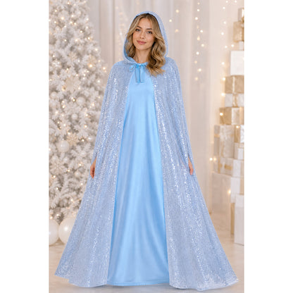 Silver Sparkly Cape for Carnival and Parties lifestyle view