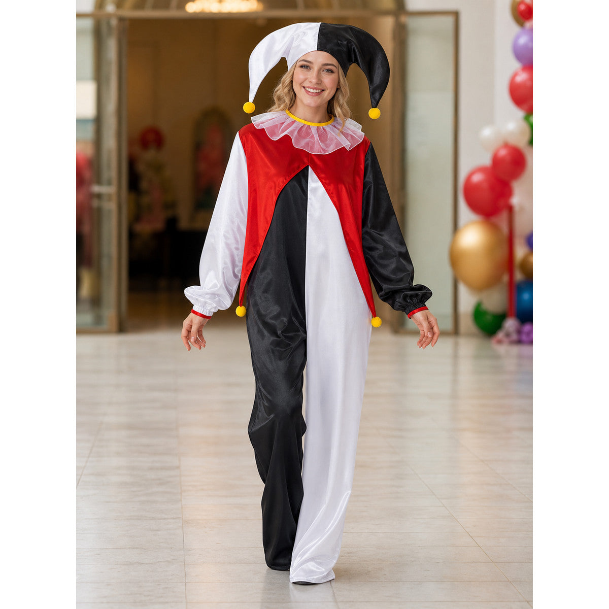Clown Costume with Mask and Hat lifestyle view