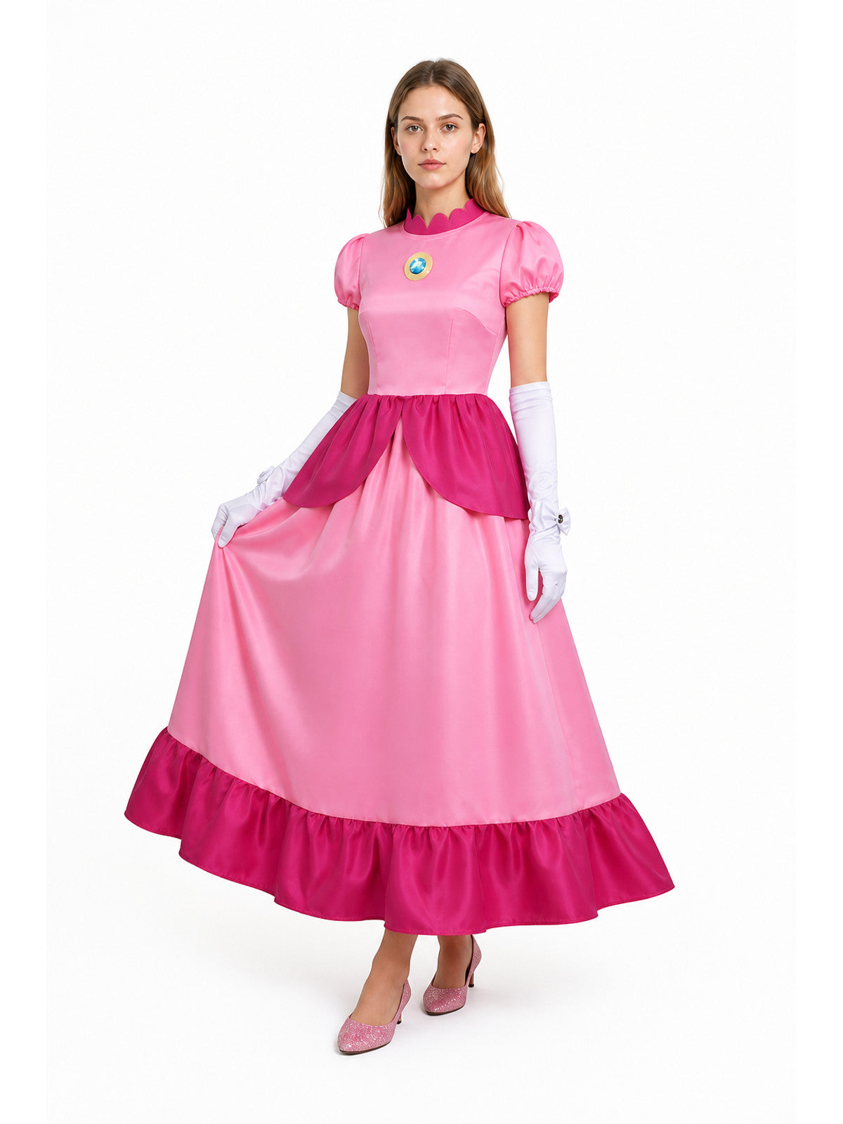 Costume Dress with Brooch and Long Gloves Costume Dresses detail