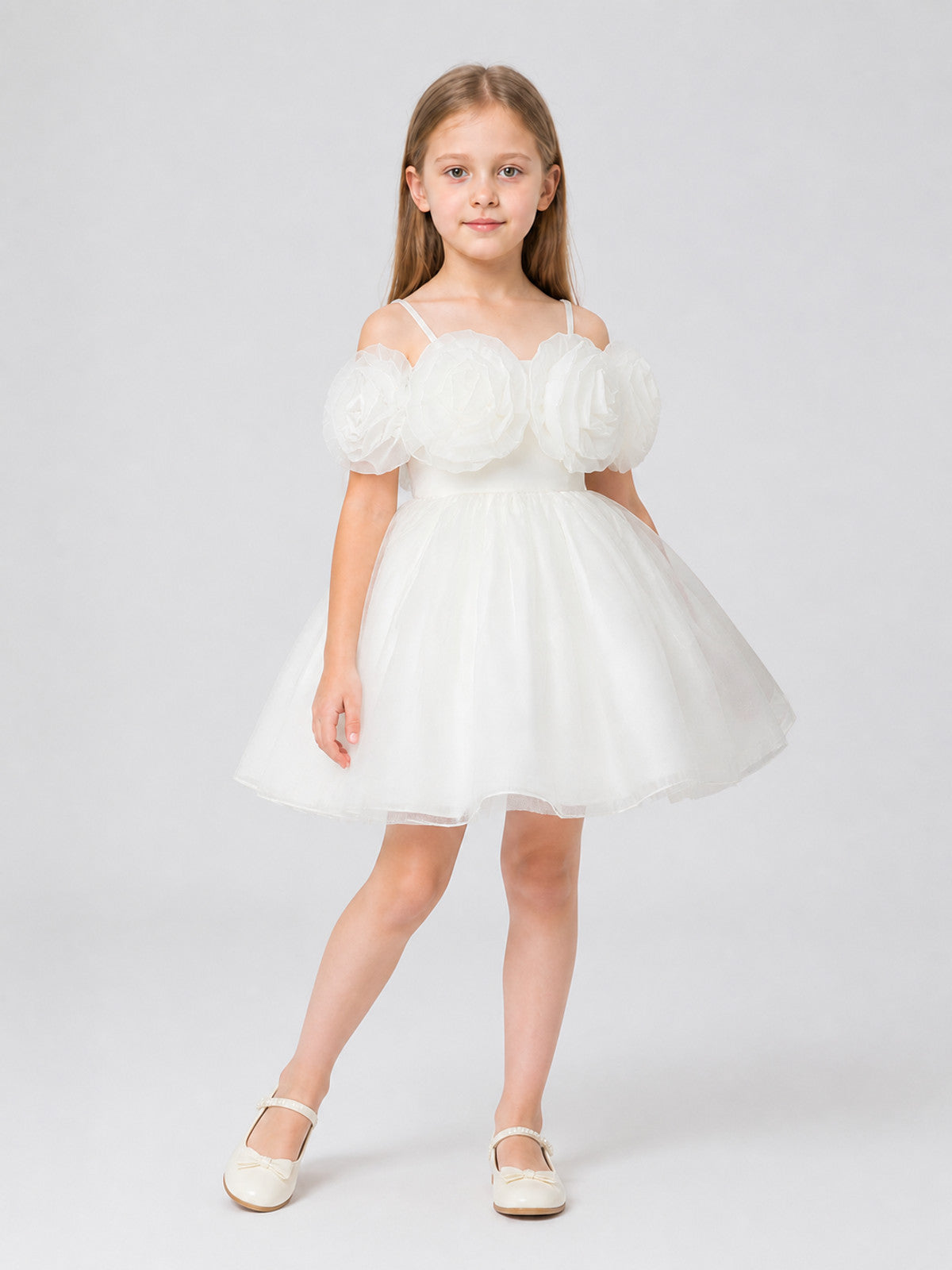 Princess Dress with Rose and Full Skirt for Performances Costume Dresses detail