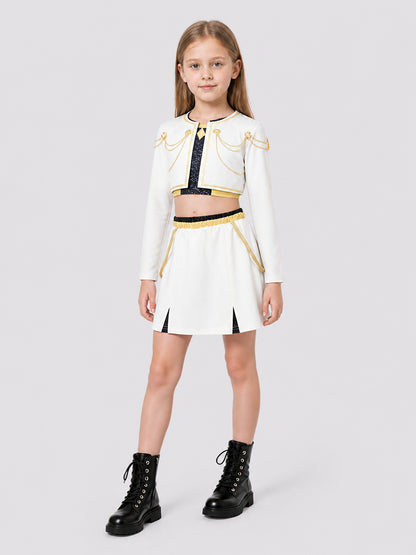 Cosplay Costume for Performances, 3-Piece Set, White and Gold Costumes detail
