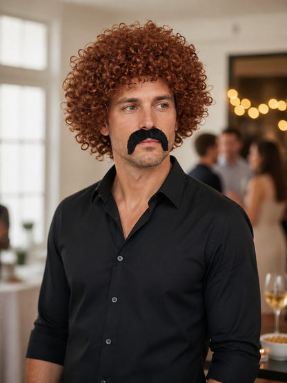 Brown Curly Carnival Wig for Parties lifestyle view