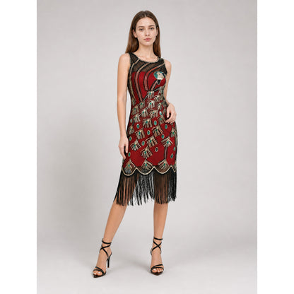 Gatsby-Style Fringe Dress for Stage Performances