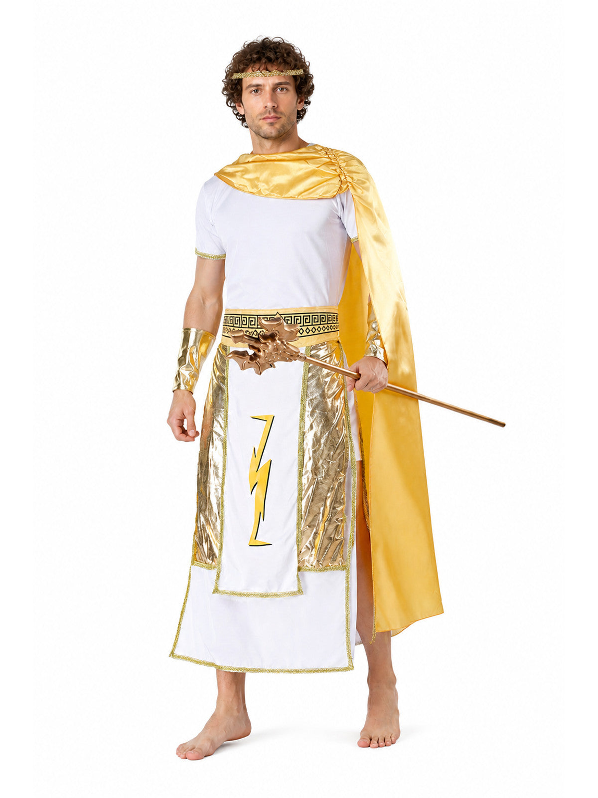 Greek God Costume with Trident and Cape