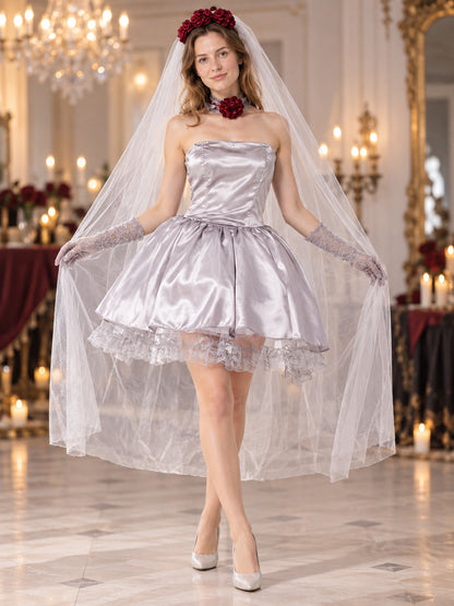 Vampire Costume with Veil and Gloves