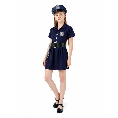 Children's Police Officer Costume with Skirt and Belt Costumes detail