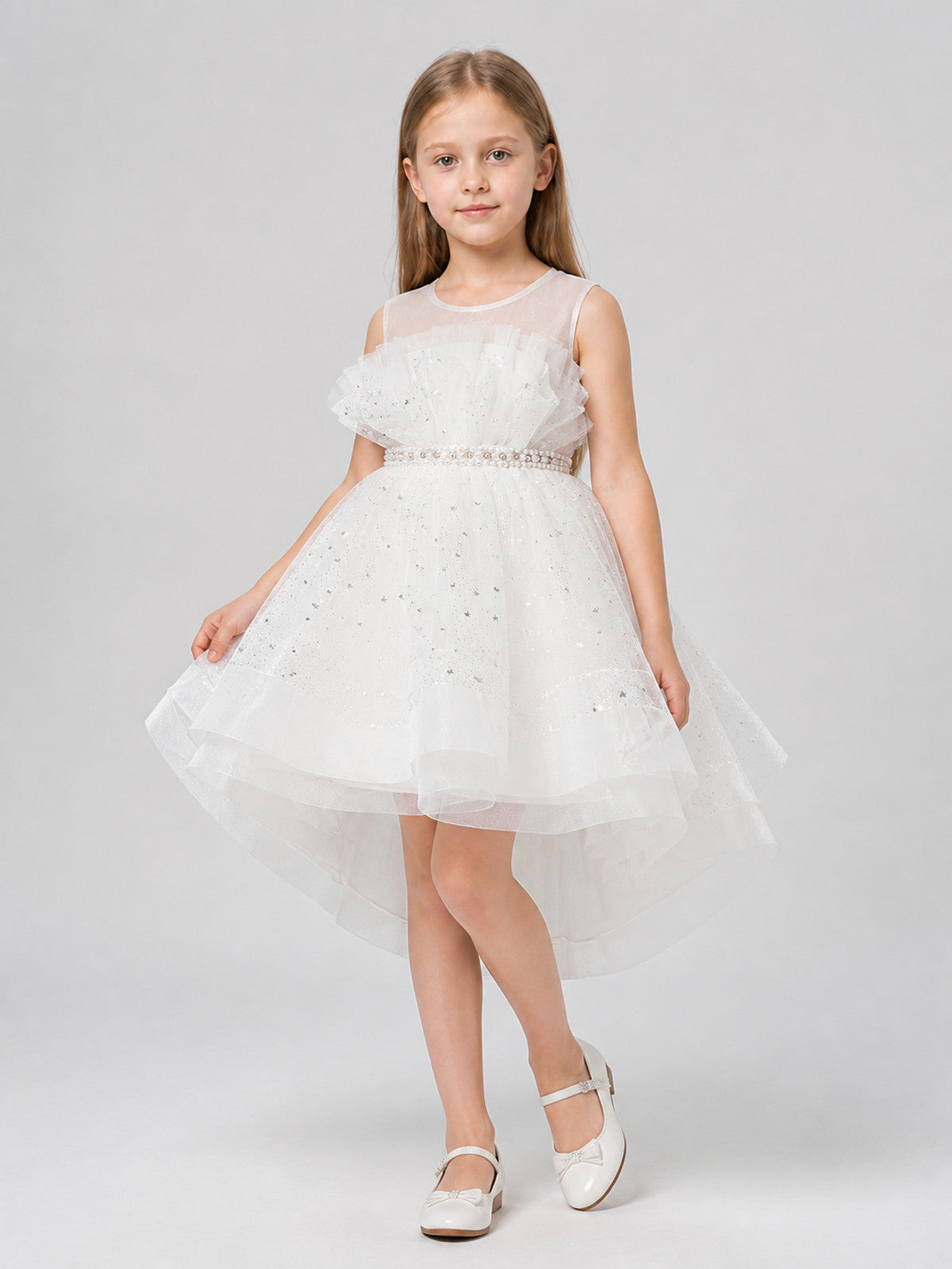 Sleeveless Princess Dress for Girls with a Full Skirt Costume Dresses detail