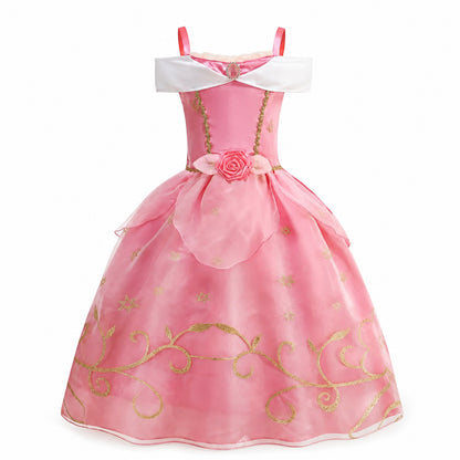 2026 Girl Princess Dress Costume Princess Cosplay Halloween Carnival Party Vestidos Kid Dress - Color:C