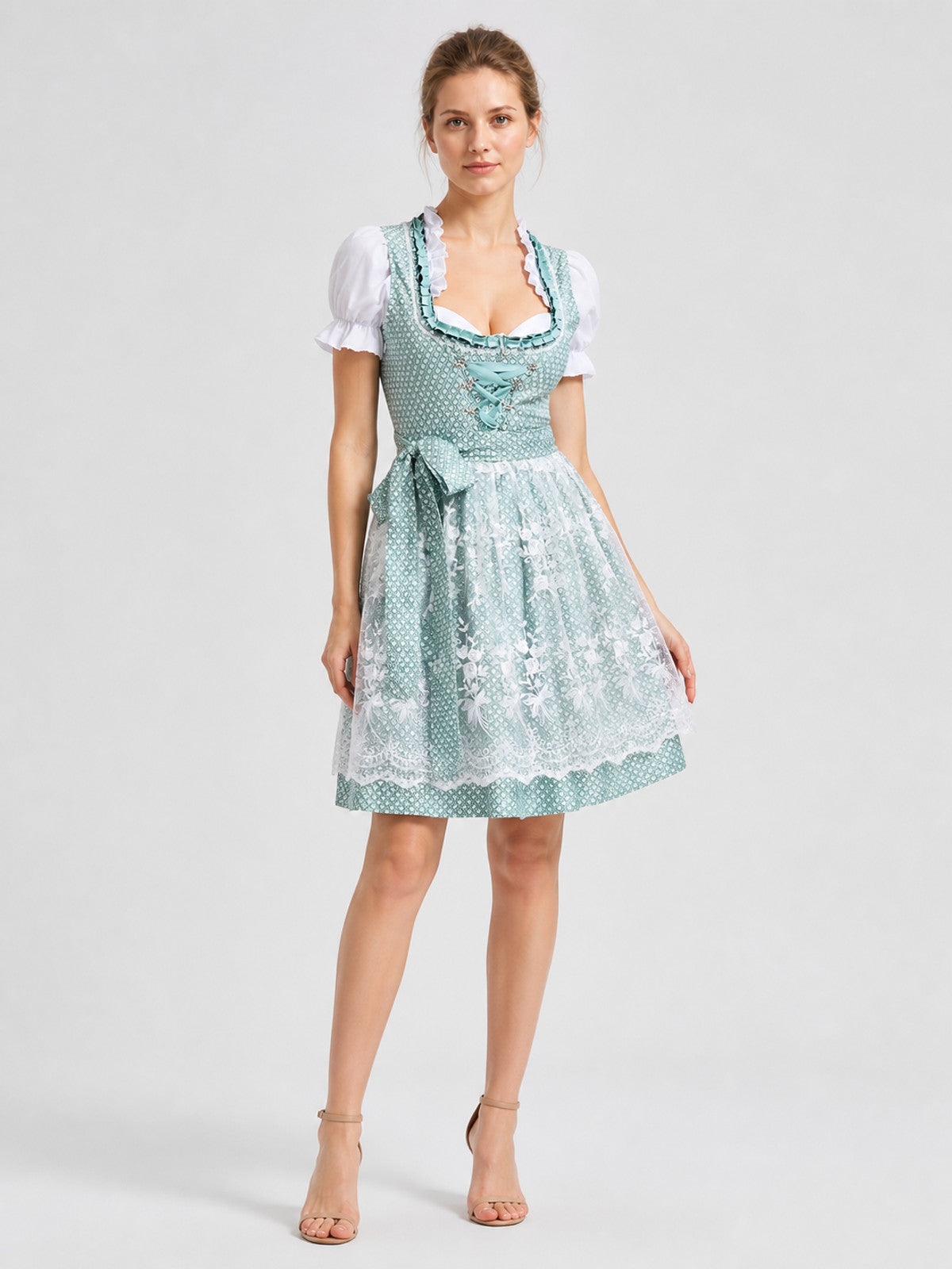 Traditional Bavarian Dress with Corset and Bow Costume Dresses detail