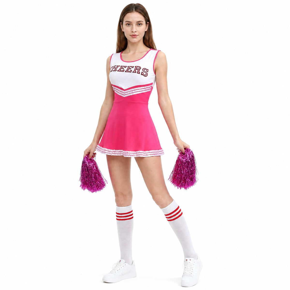 CHEERS Cheerleading Dress, Pink and White