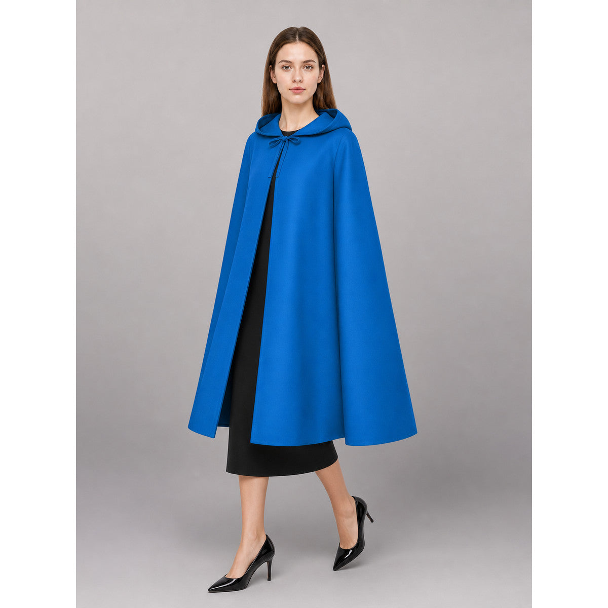Bright Blue Zip-Up Hooded Raincoat lifestyle