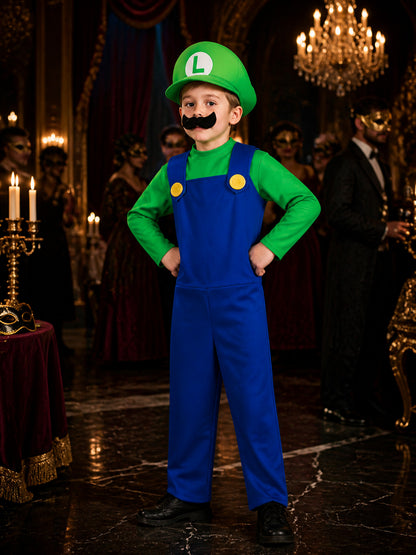 Luigi Carnival Costume Jumpsuit for Christmas Costumes detail