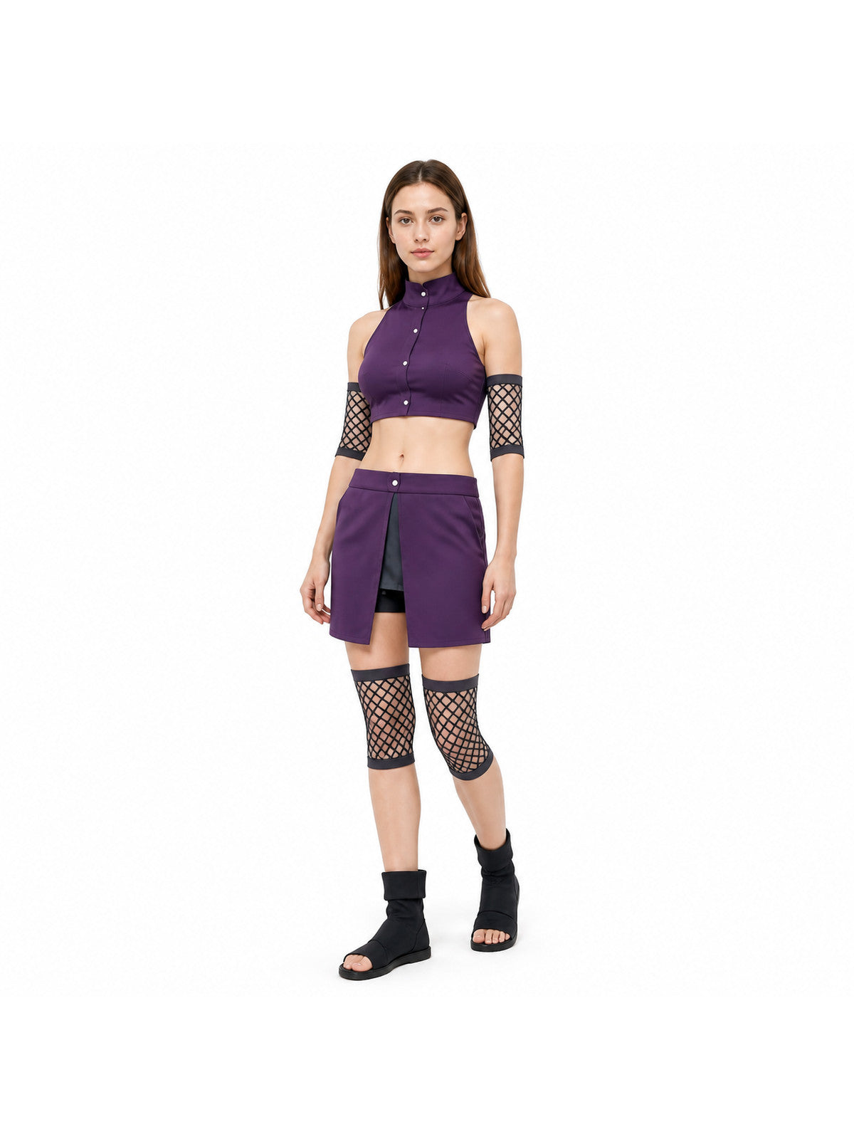Ino Yamanaka Cosplay Costume: Top, Shorts, and Arm Warmers Costumes detail