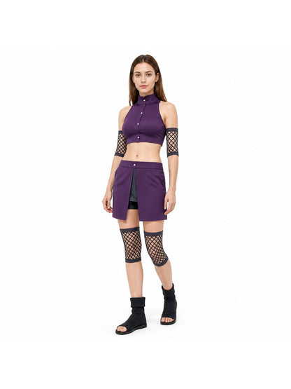 Ino Yamanaka Cosplay Costume: Top, Shorts, and Arm Warmers Costumes detail