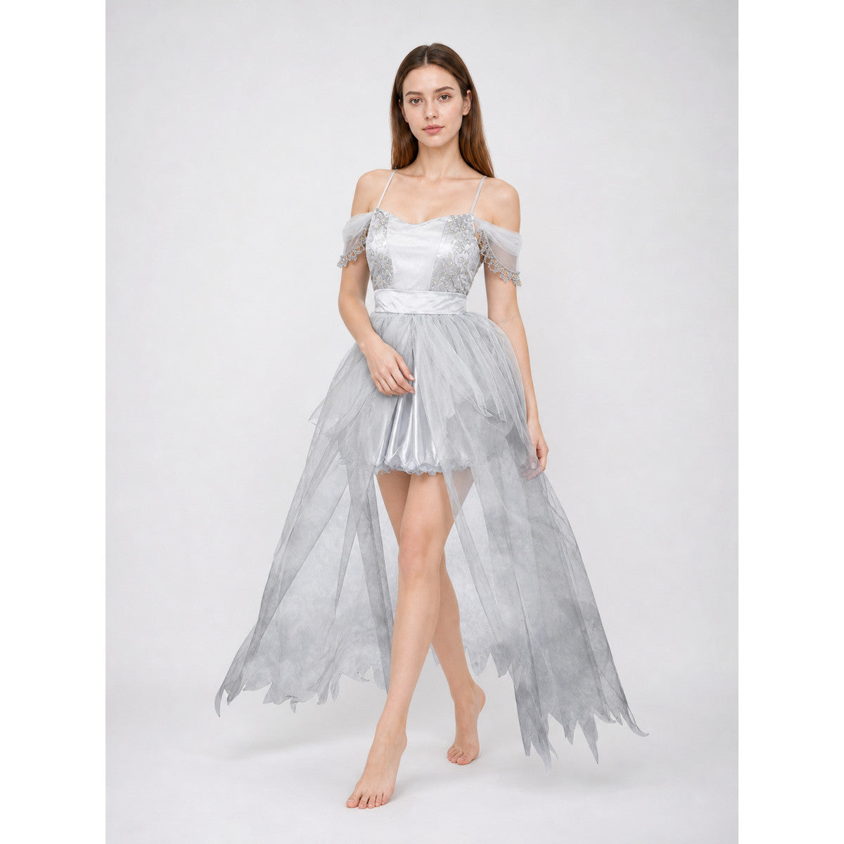 Gothic cosplay dress costume with veil lifestyle
