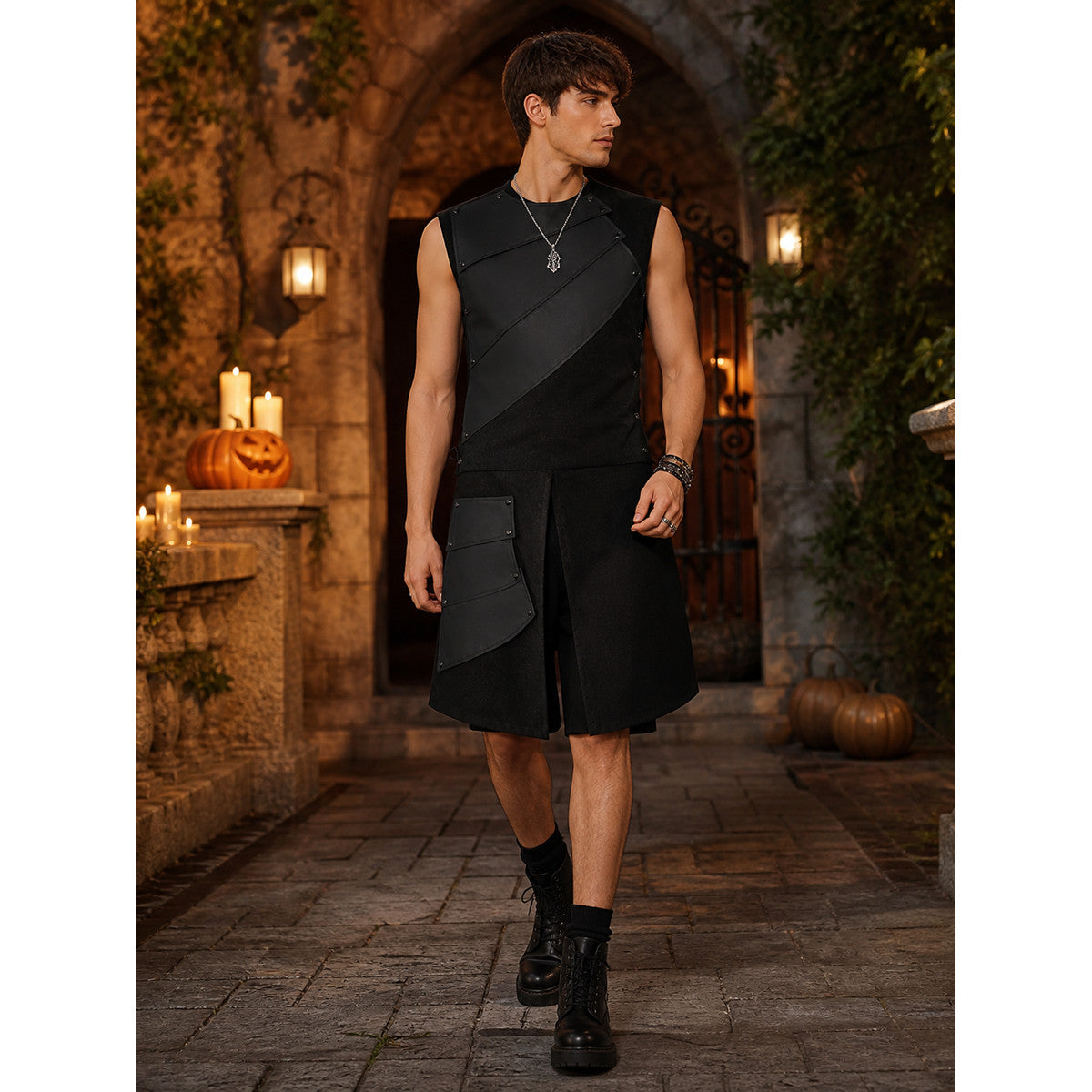 Black Asymmetrical Sleeveless Jumpsuit