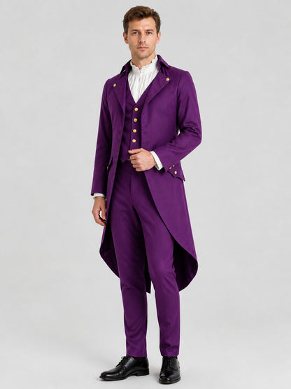 Longline Medieval-Style Tailcoat Jacket Costumes detail