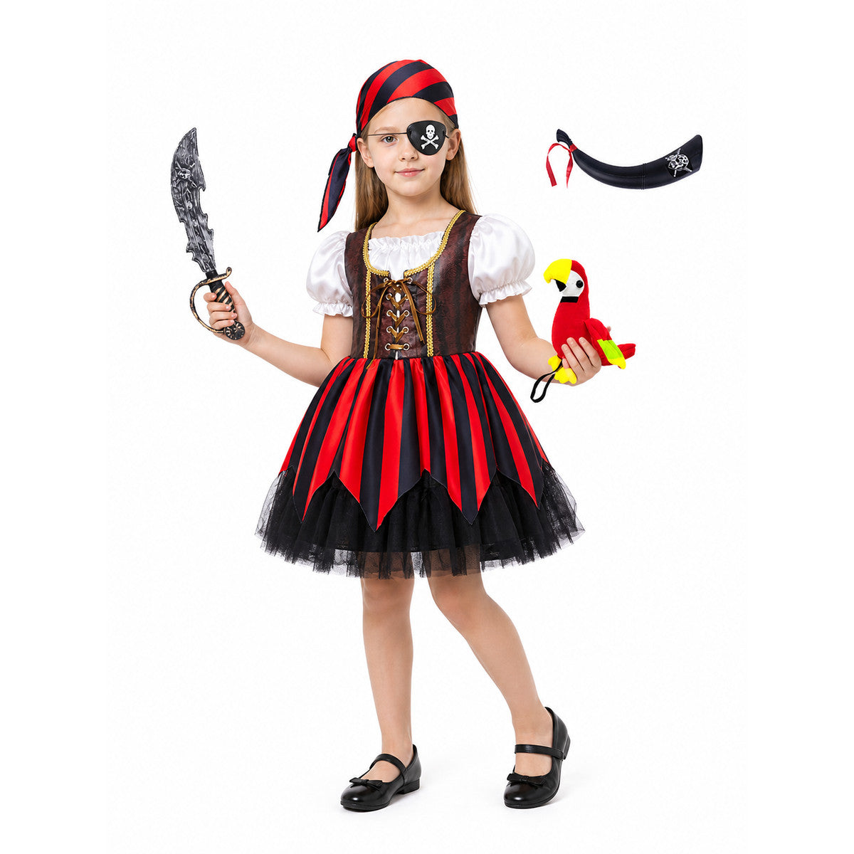 Pirate Costume with Dress and Carnival Accessories Costume Dresses detail