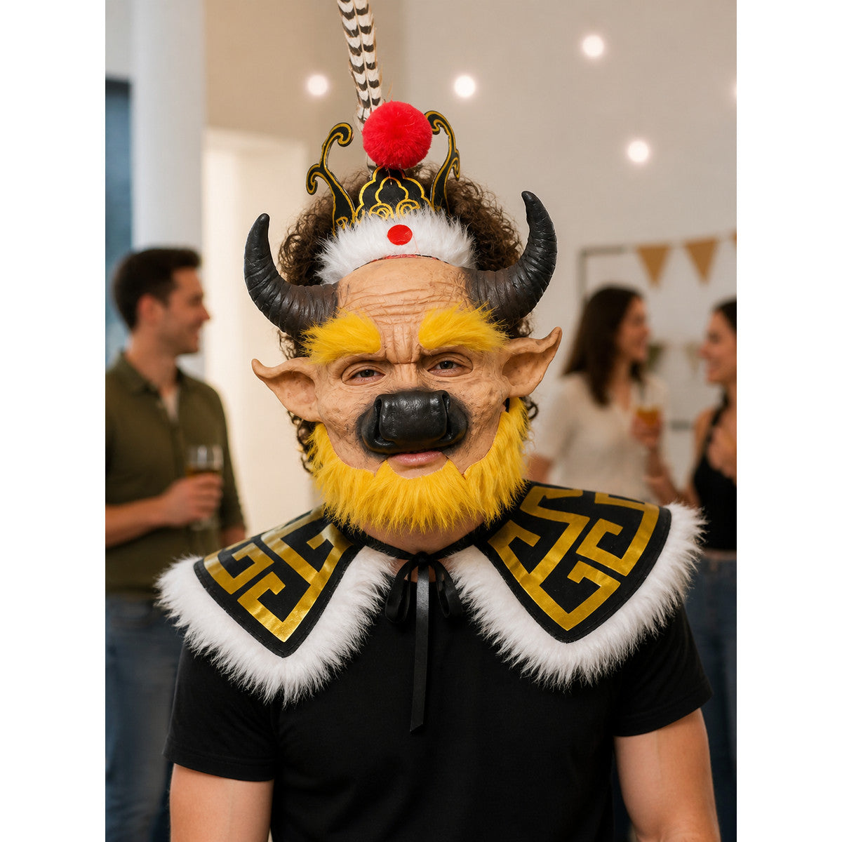 Cosplay Face Mask with Horns and Ears lifestyle view