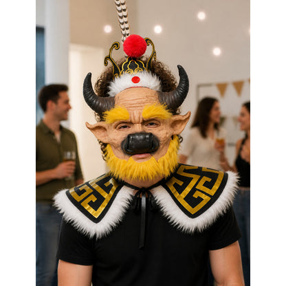 Cosplay Face Mask with Horns and Ears lifestyle view