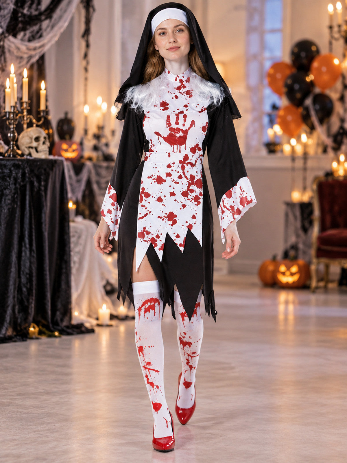 Halloween Carnival Costume with Dress and Headpiece