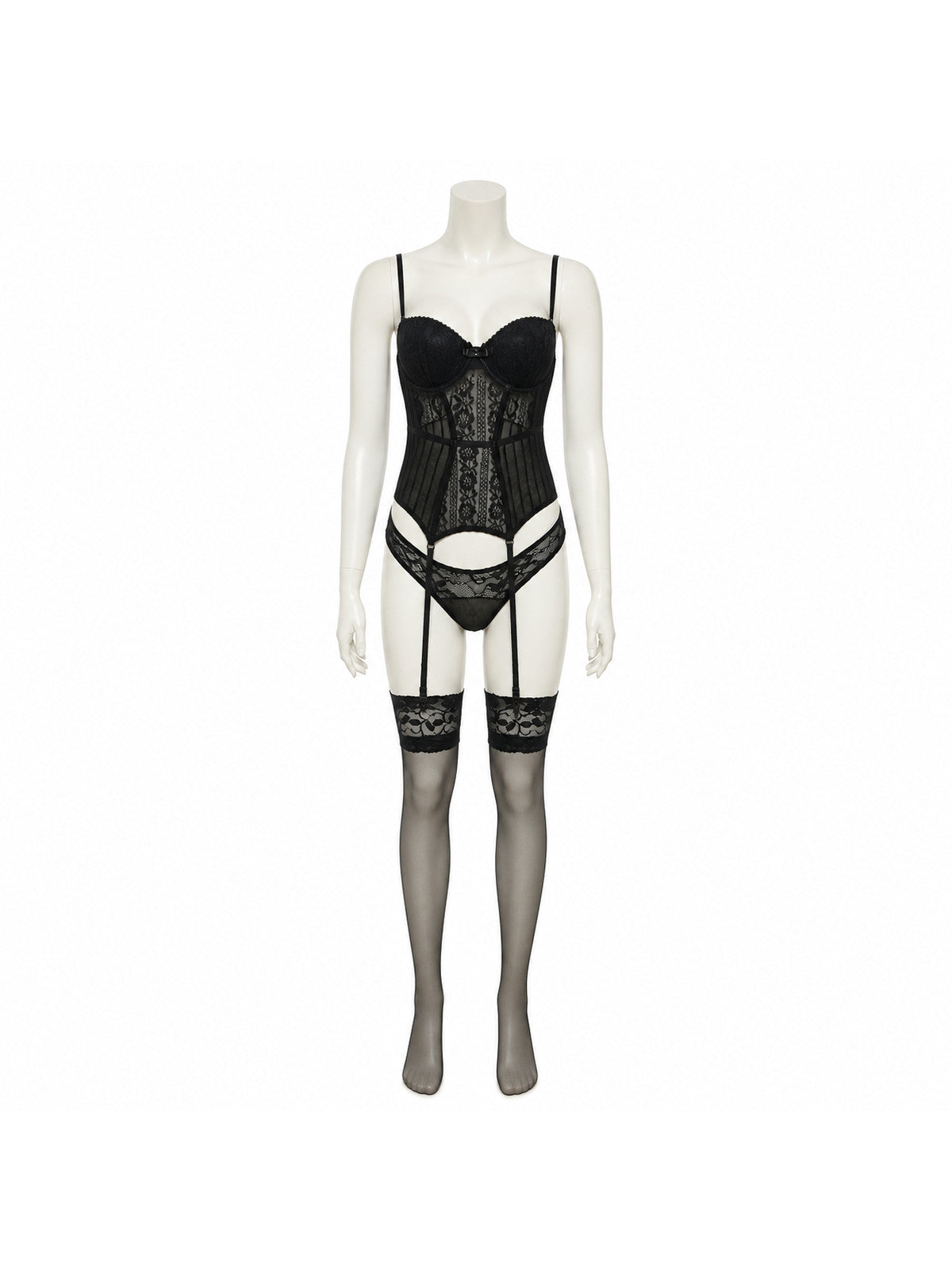 Lace Bodysuit with Straps and Belt