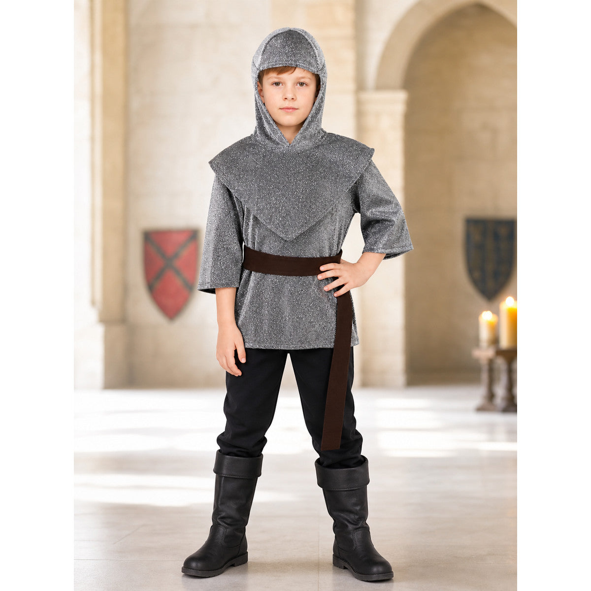 Medieval Knight Costume with Hood lifestyle view