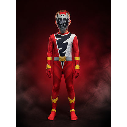 Red Ranger Cosplay Bodysuit Costume with Mask for Halloween, Kids & Adults main product view