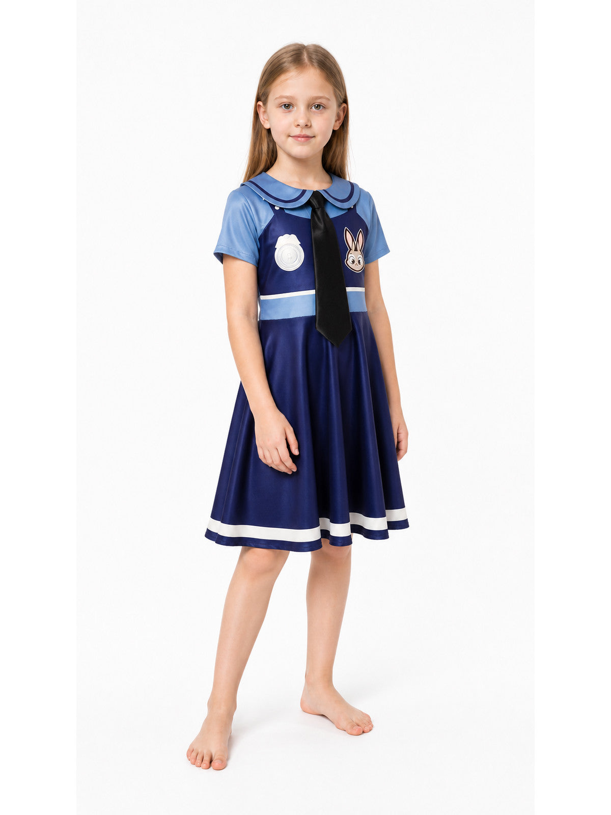 Carnival Rabbit Police Officer Dress with Tie Costume Dresses detail