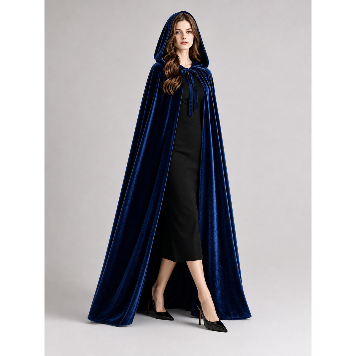 Blue Hooded Carnival Cloak, 110 cm