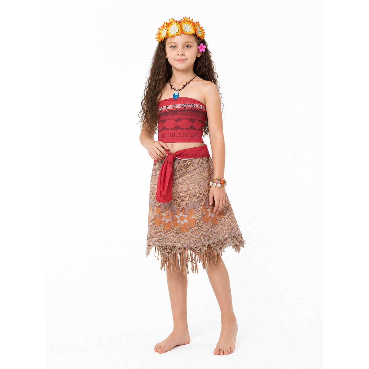 Moana Costume with Skirt and Fringe for Parties Costumes detail