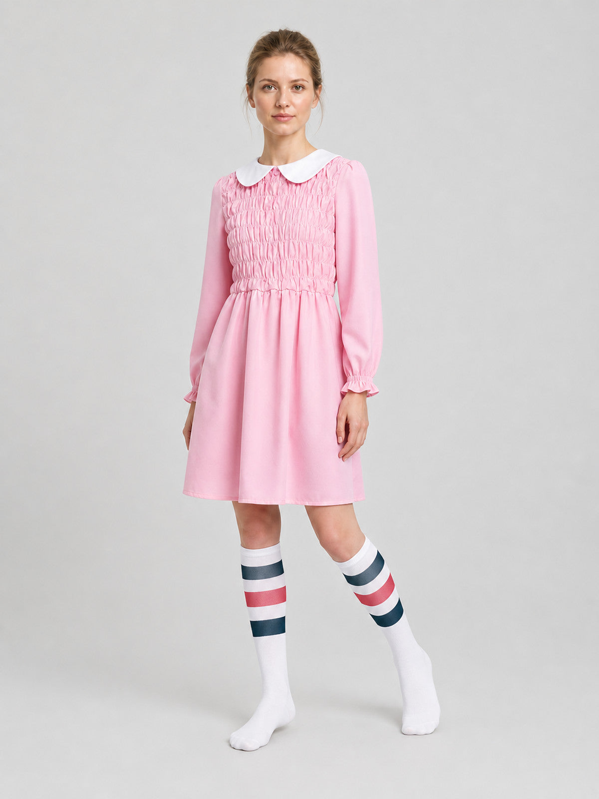 Eleven Costume for Kids: Pink Dress and Leg Warmers