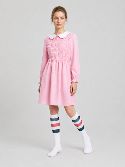 Eleven Costume for Kids: Pink Dress and Leg Warmers