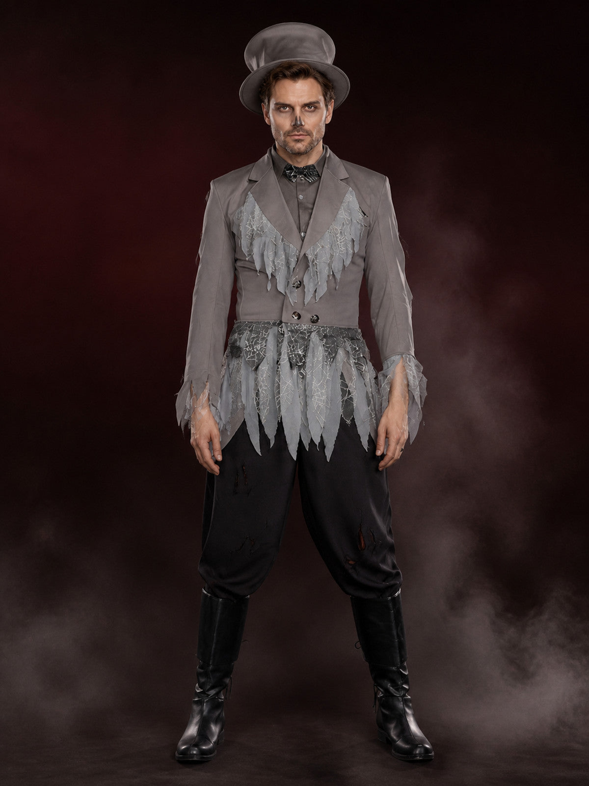 Adult Wizard Costume Set, Gothic Distressed Suit-Style Outfit