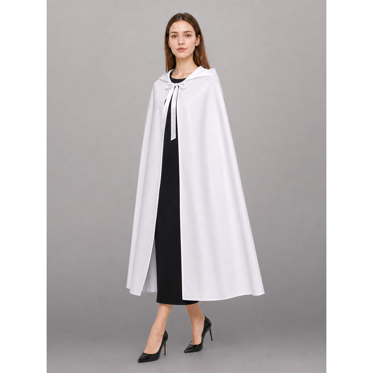 White Hooded Carnival Cloak for Cosplay lifestyle
