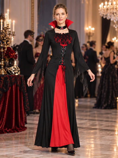 Gothic Carnival Dress with Red Lacing lifestyle view