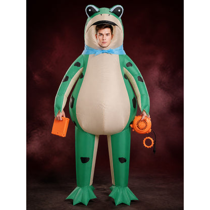 Inflatable Green Frog Costume With Blower, Halloween Party Outfit main product view
