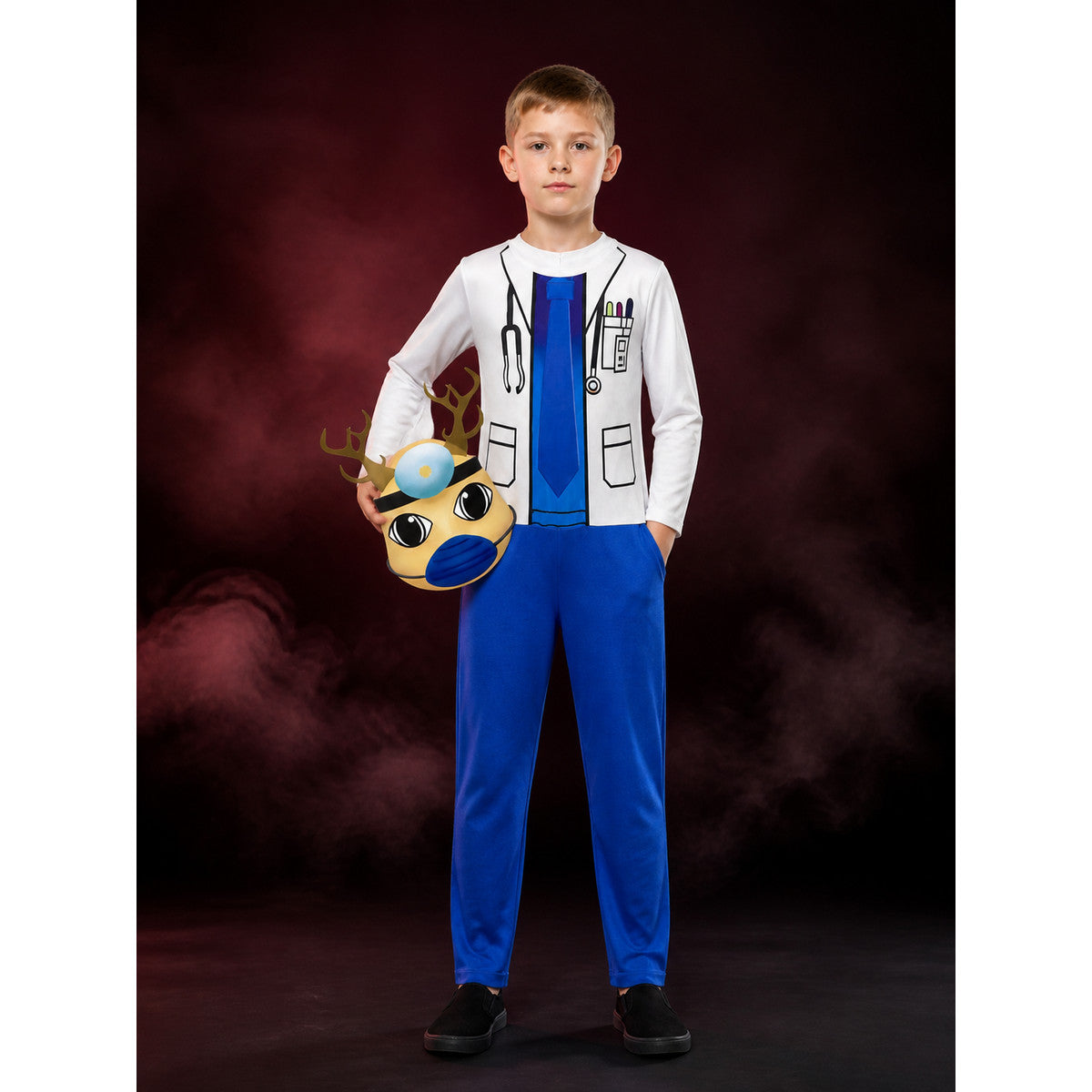 Children's Deer Doctor Onesie Animal Costume With Antler Headpiece, Halloween main product view