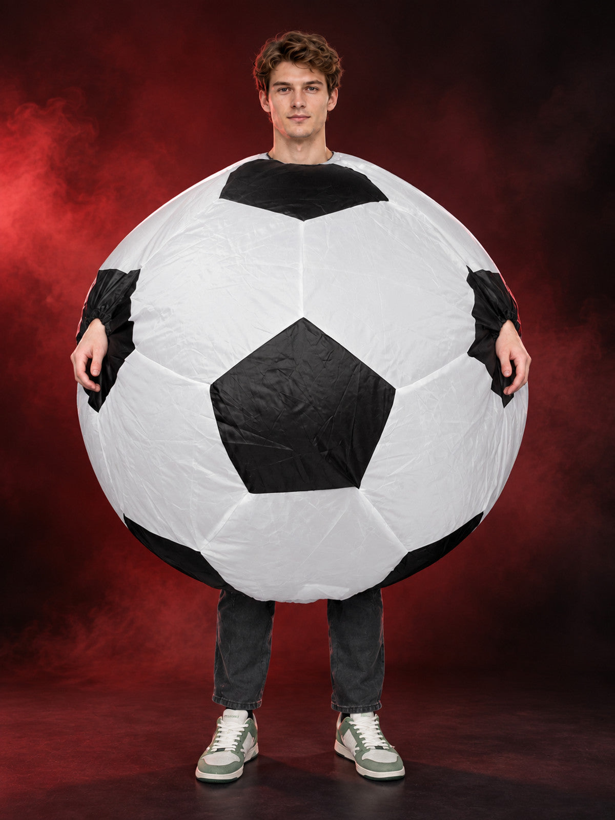 Inflatable Soccer Ball Costume for Adults White