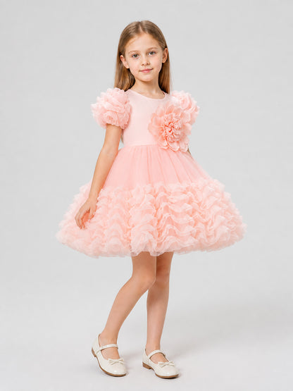 Puffy Princess Dress with Mesh and Puff Sleeves Costume Dresses detail