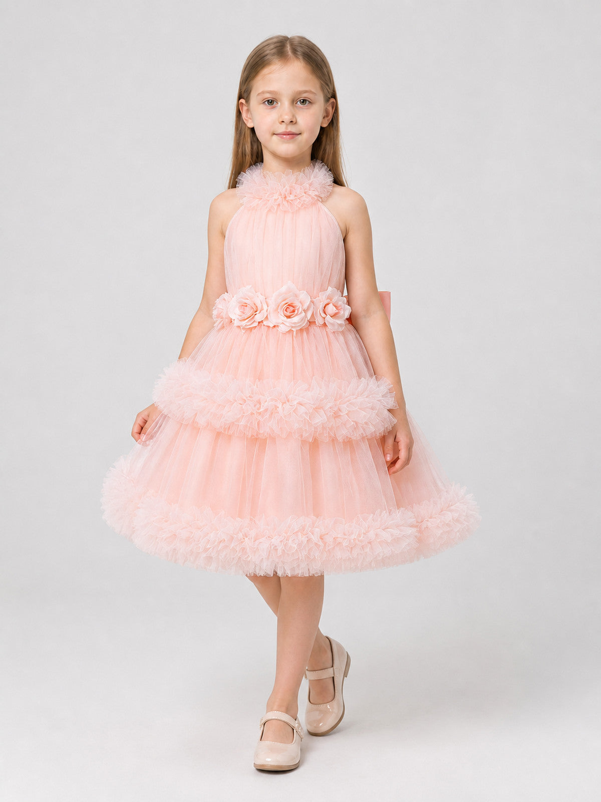 Girls' Dressy Princess Dress, Pink, Sleeveless Costume Dresses detail