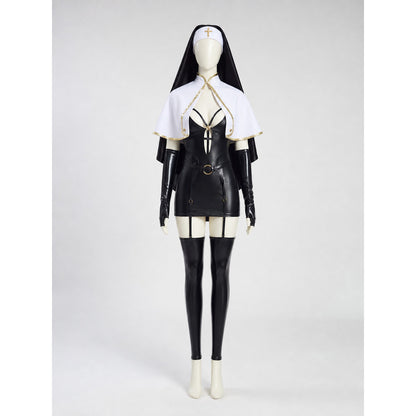 Religious cosplay costume with cape and cross