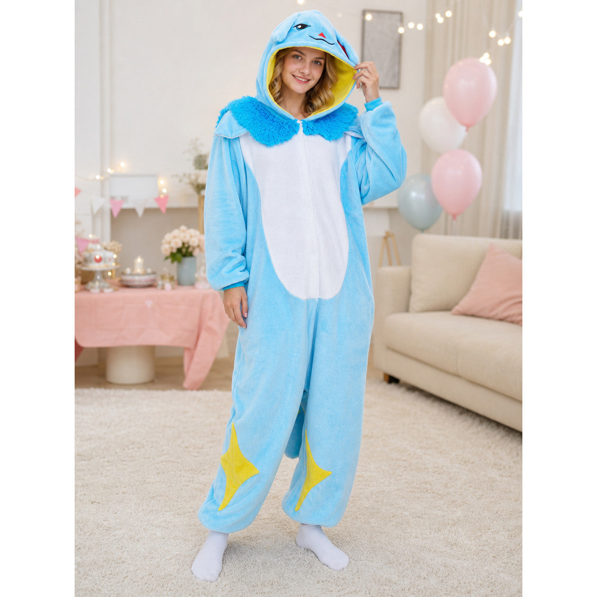 Hooded kigurumi jumpsuit for parties lifestyle view