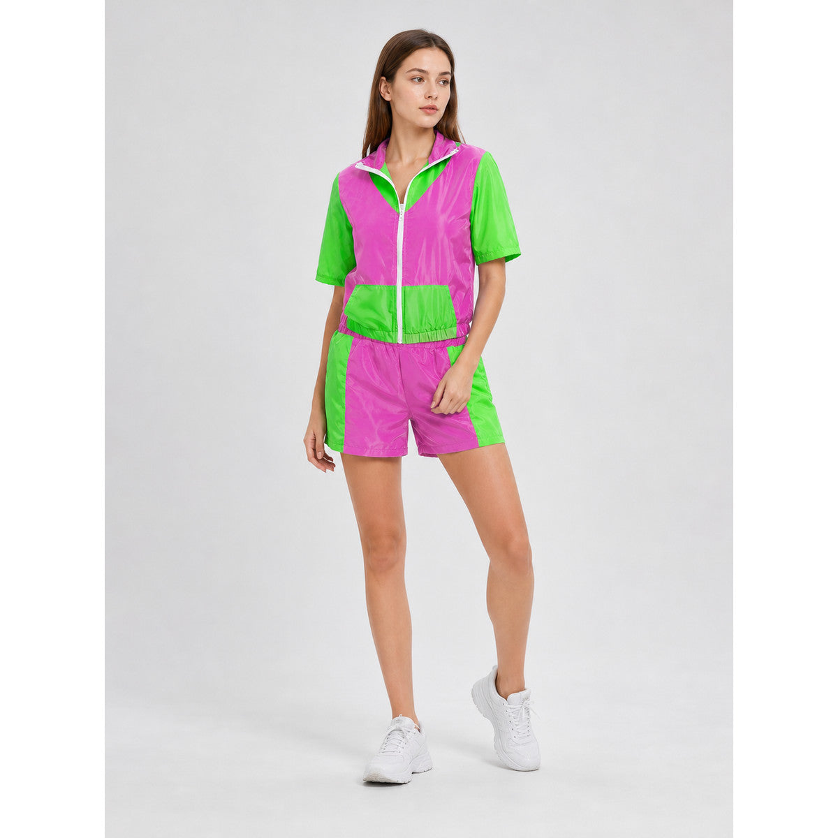 Sports Set with Shorts and Zip-Up Jacket
