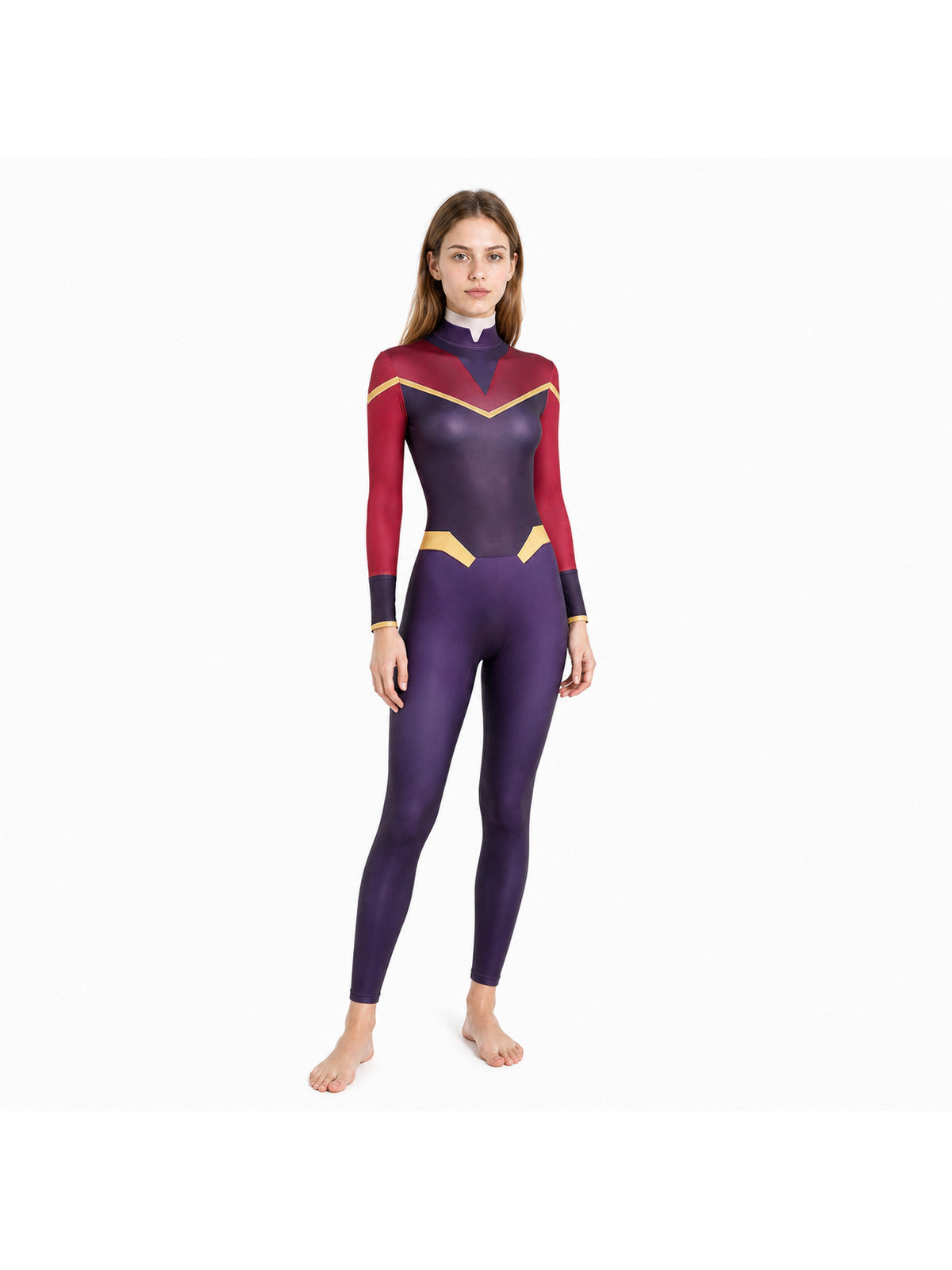 Red Cosplay Jumpsuit with Gold Accents Costumes detail