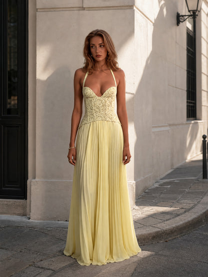 Women's Yellow Set: Printed Top and Long Skirt product detail