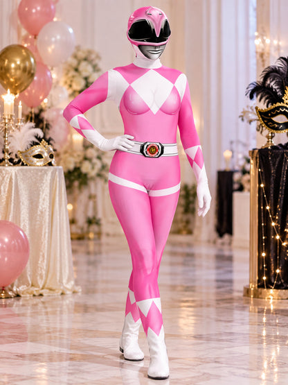 Pink Jumpsuit with White Diamonds Cosplay Costume