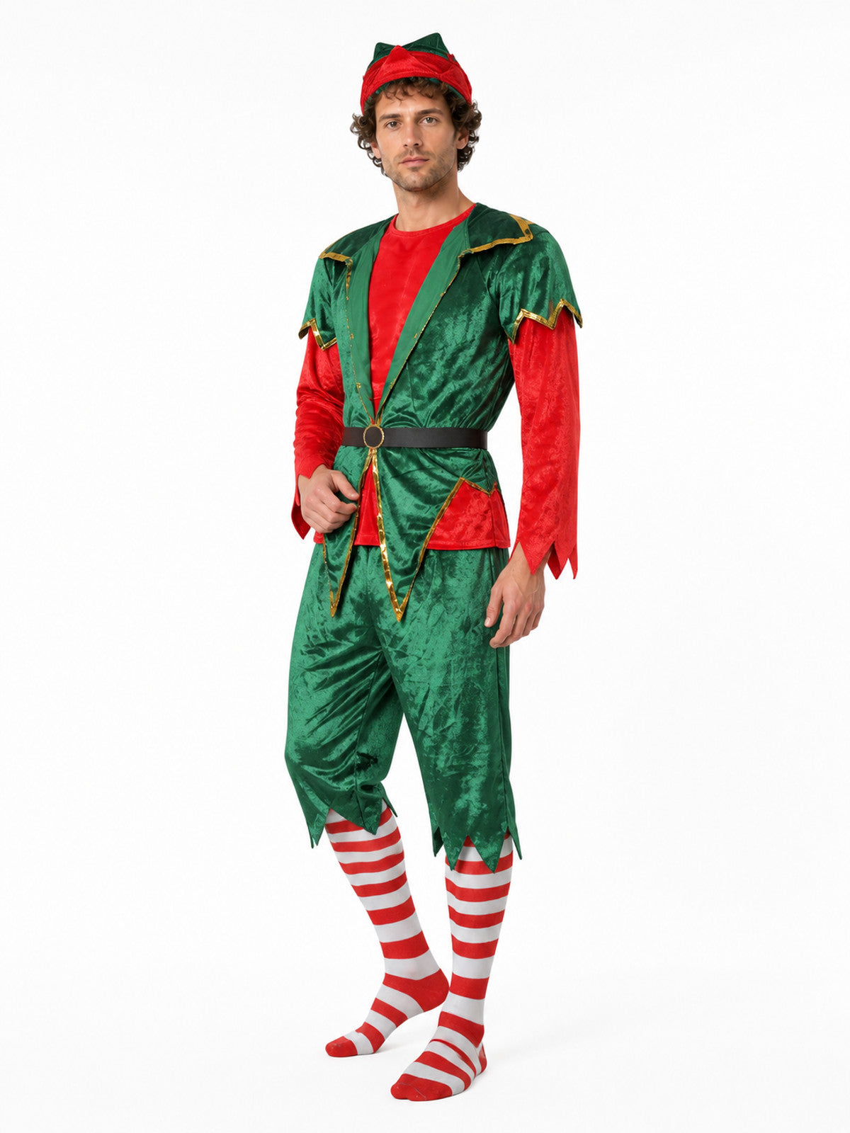 Carnival Elf Costume Jumpsuit with Hat Costume Headwear detail