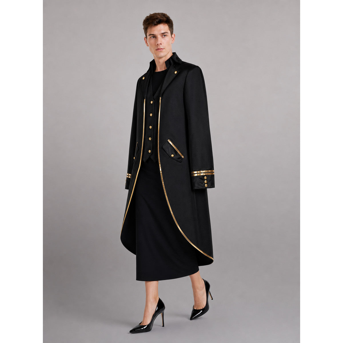 Black Costume Tailcoat with Gold Trim lifestyle